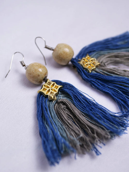 Deep Blue & Slate Grey Earrings