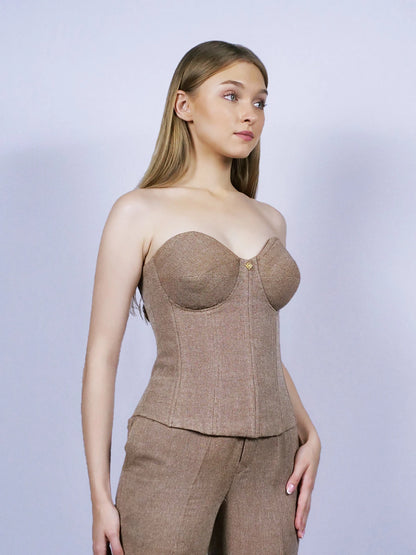 Bustier marron sable