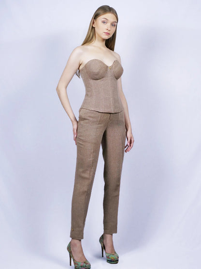 Bustier marron sable