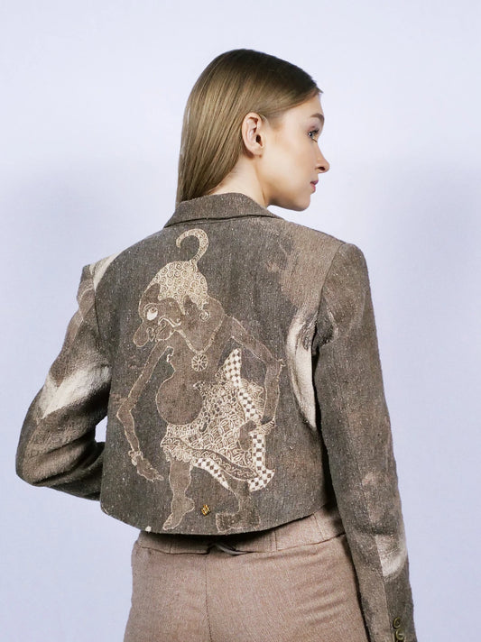 Dark Brown Kain Cropped Blazer