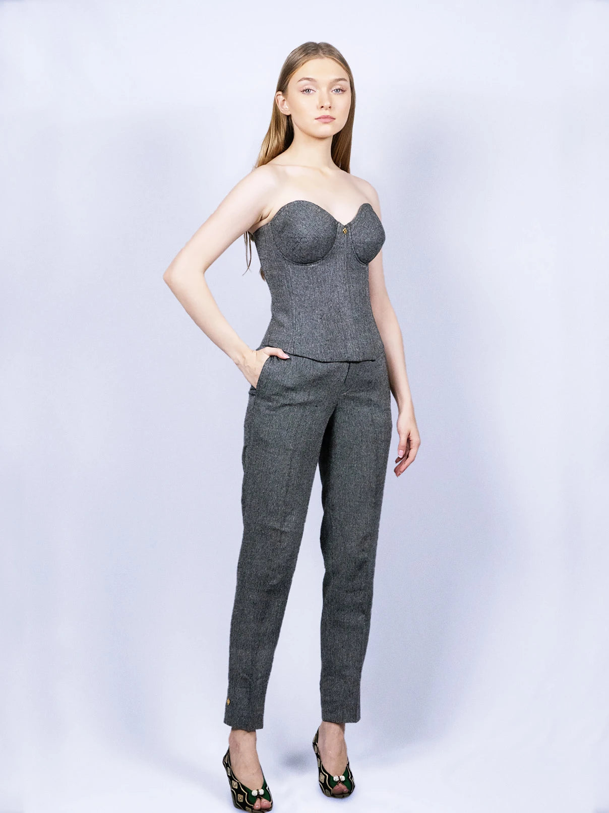 Bustier gris foncé
