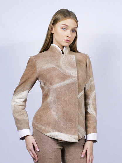 Blazer beige sable chaud