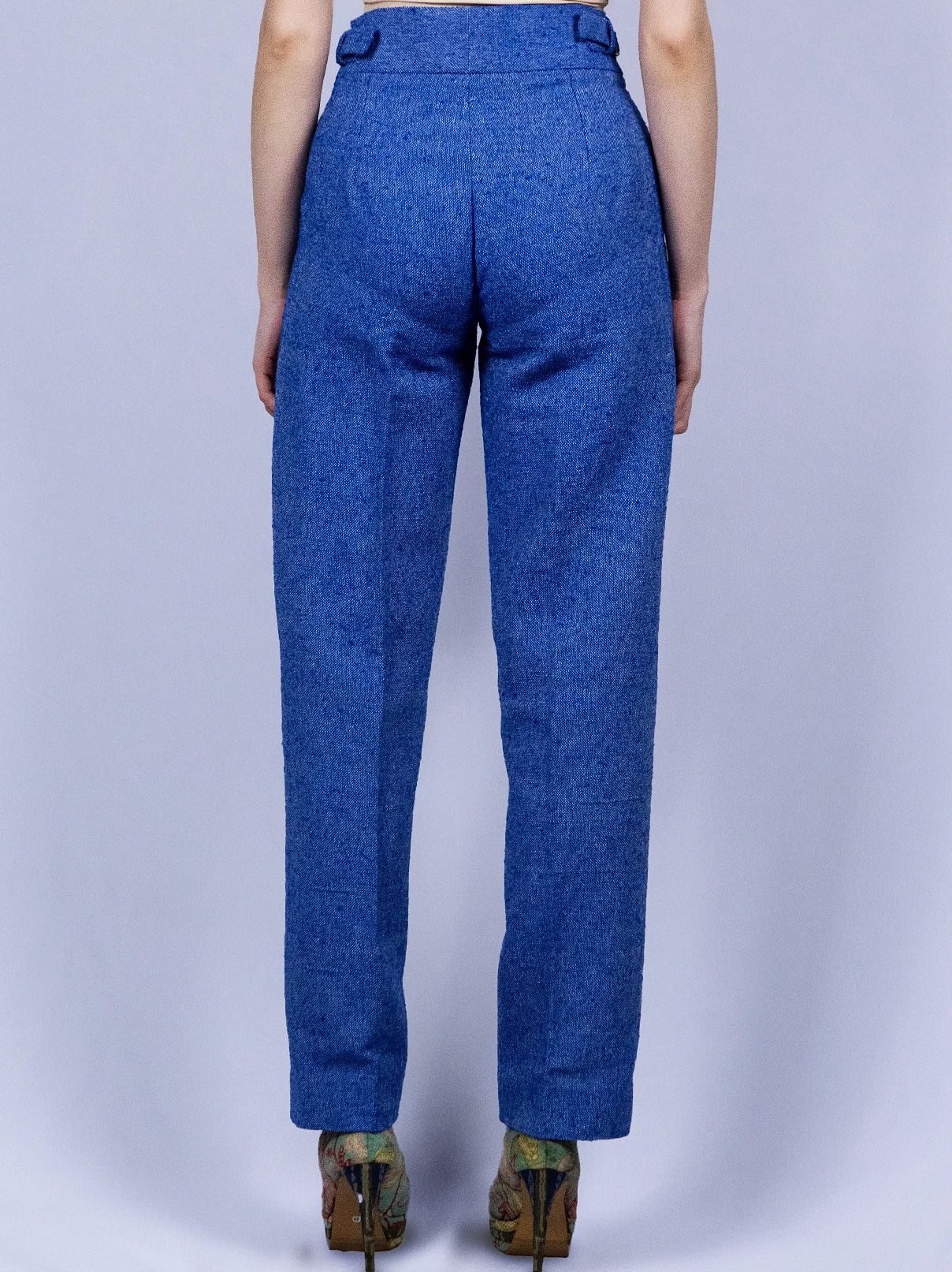 Pantalon plissé double bleu roi