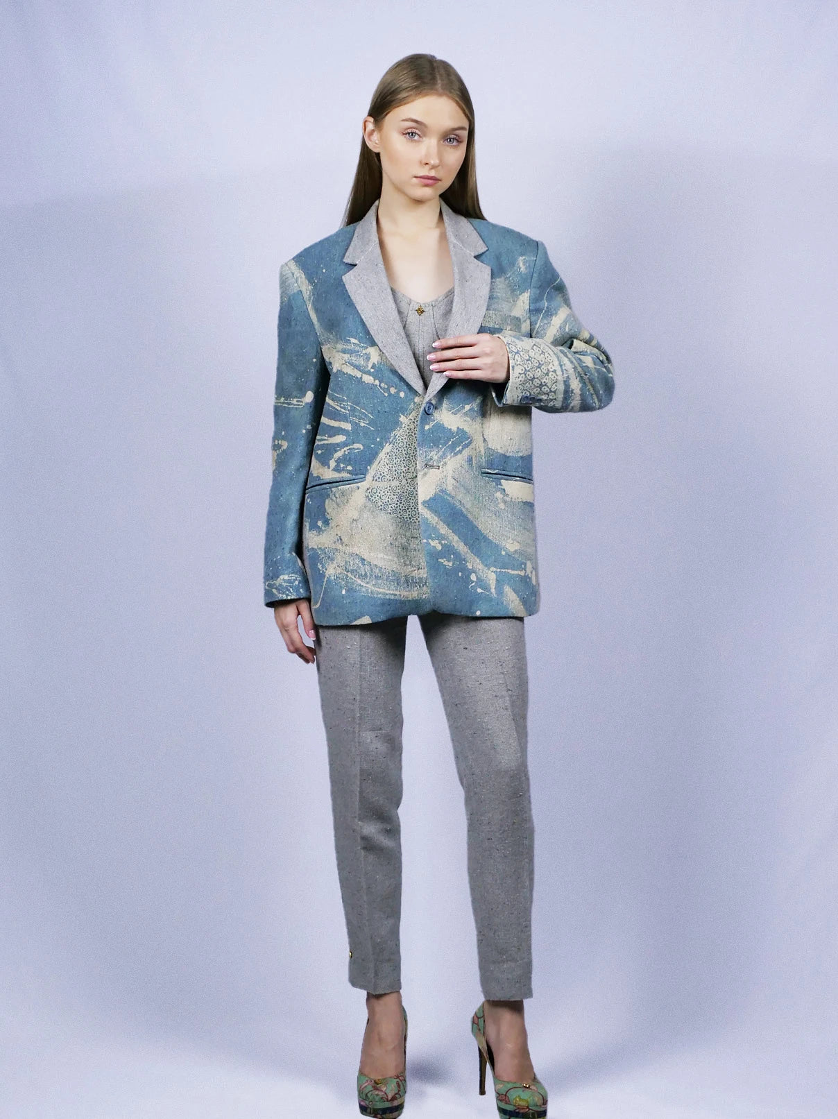 Blazer Oversize Kain Bleu Gris Marine