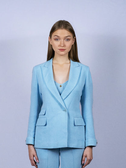 Blazer croisé bleu ciel