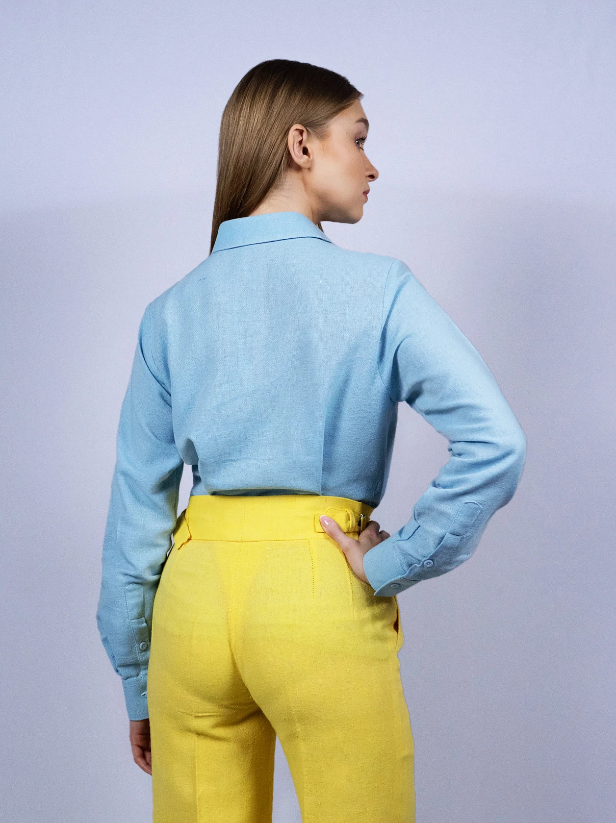 Chemisier boutonnable bleu ciel doux