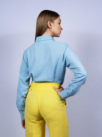 Chemisier boutonnable bleu ciel doux