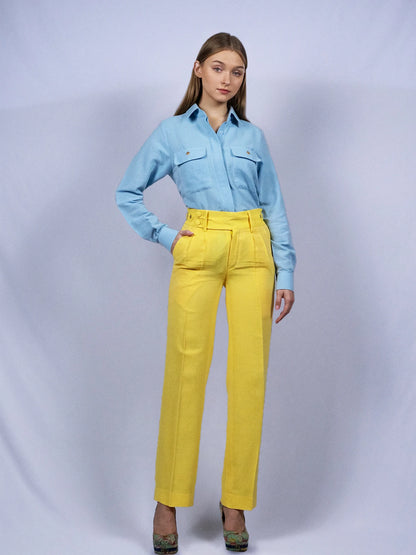 Chemisier boutonnable bleu ciel doux