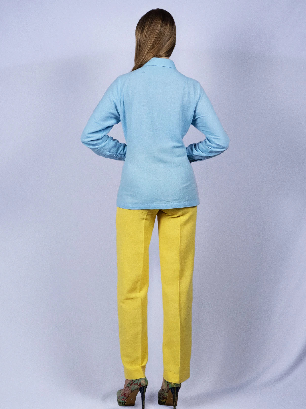 Chemisier boutonnable bleu ciel doux
