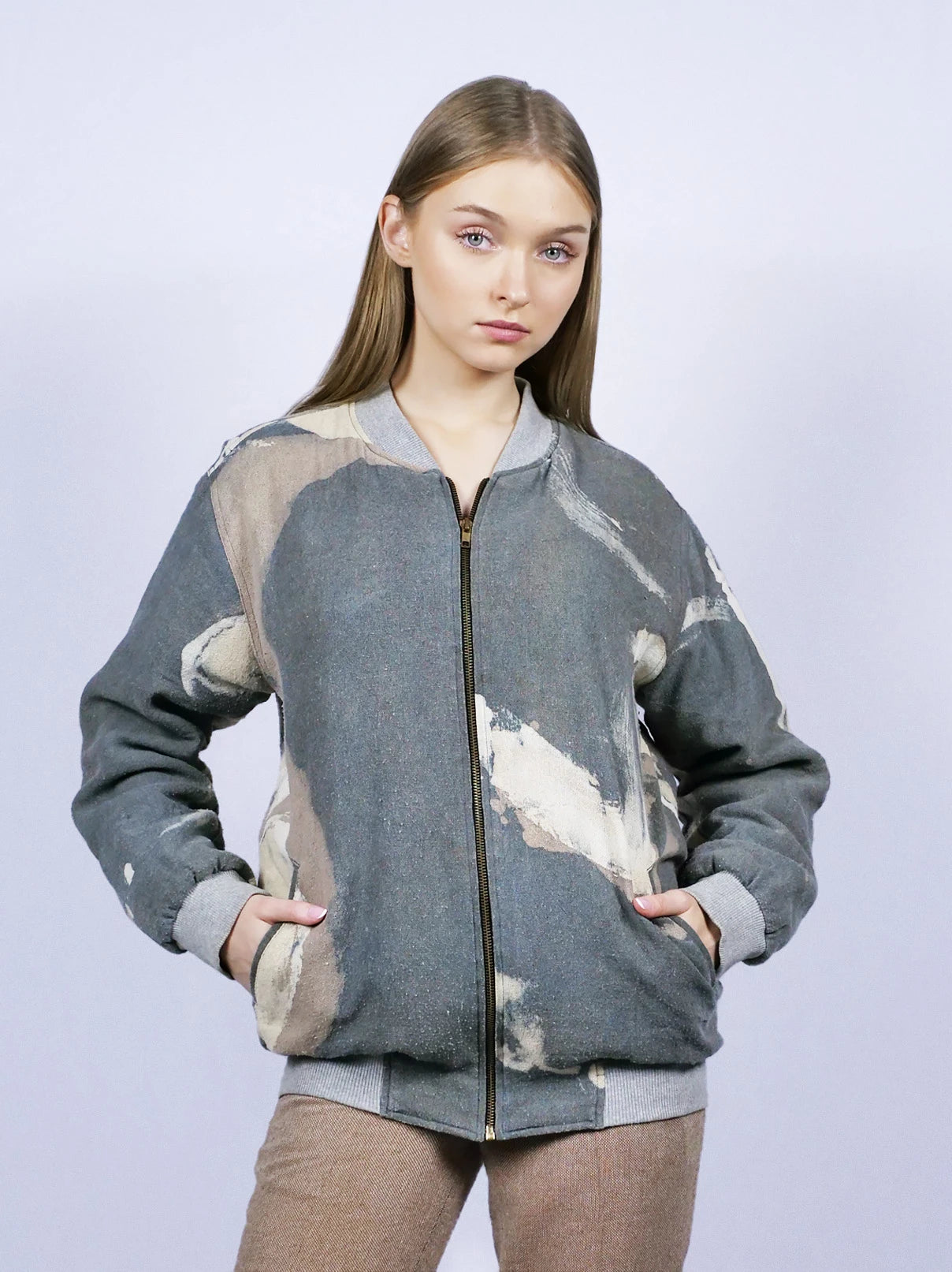 Blouson aviateur Kain bleu marine orageux