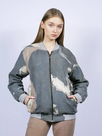 Blouson aviateur Kain bleu marine orageux