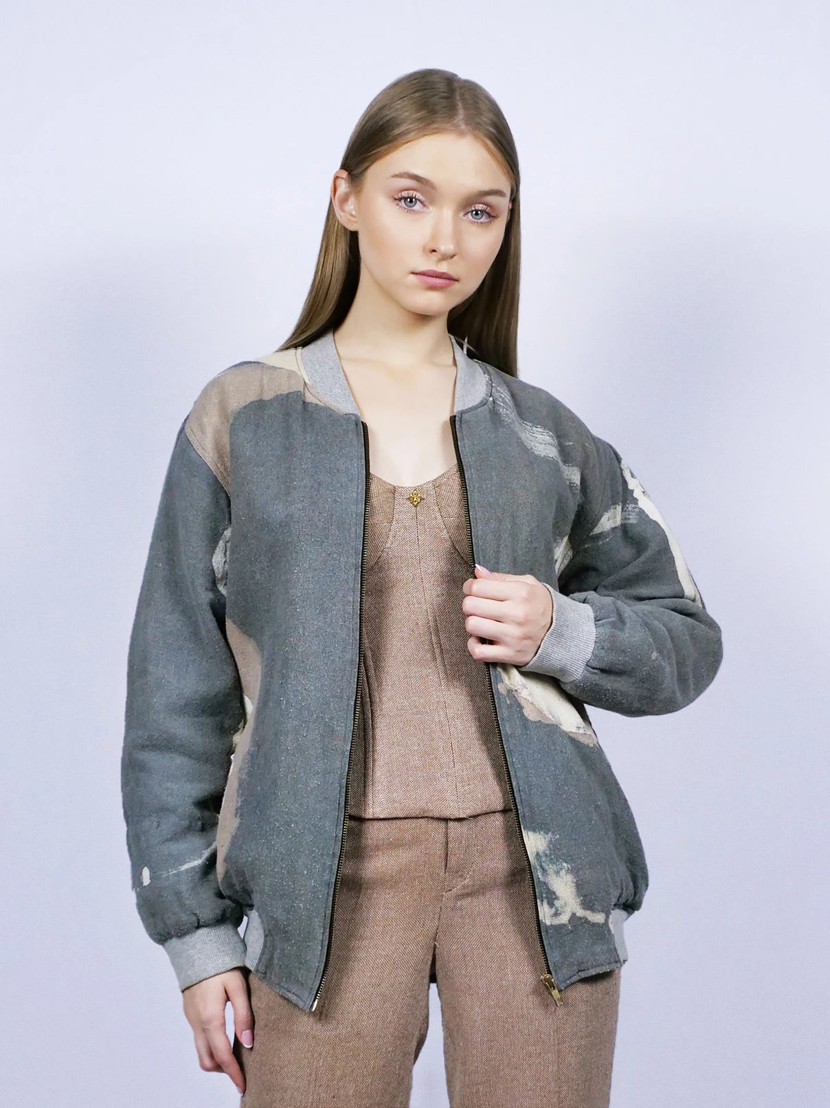 Blouson aviateur Kain bleu marine orageux