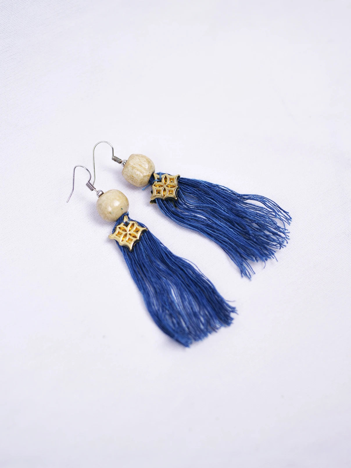 Boucles d'oreilles à pompons Indigo Riche