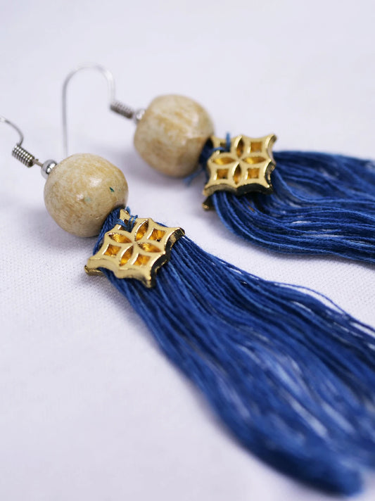 Boucles d'oreilles à pompons Indigo Riche