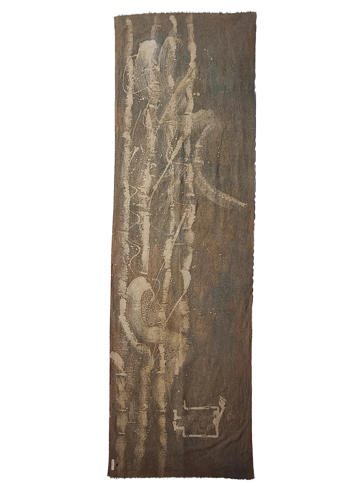 Kain cache-cœur marron olive terreux