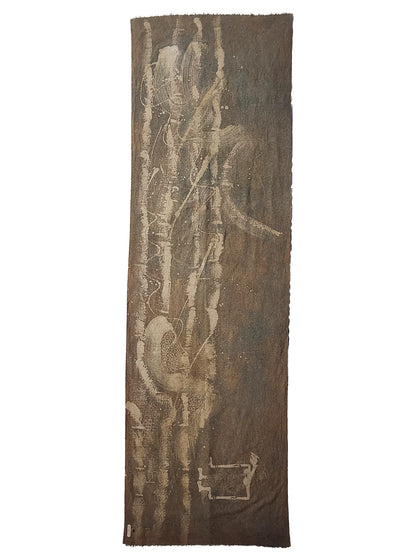 Kain cache-cœur marron olive terreux