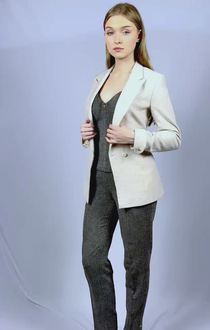 Blazer croisé beige