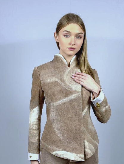 Blazer beige sable chaud