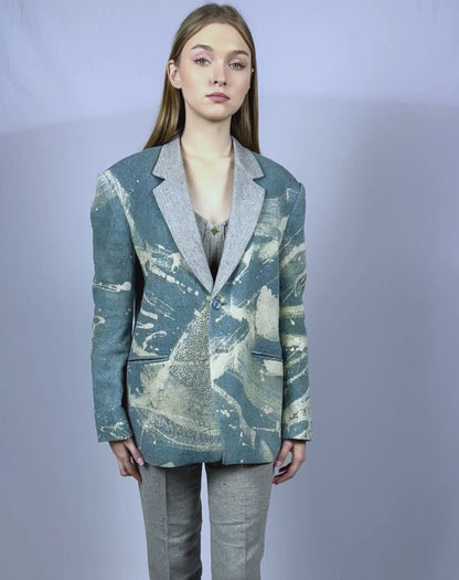 Blazer Oversize Kain Bleu Gris Marine